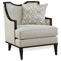 Transitional Chair with Exposed Wood Frame