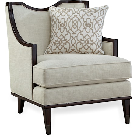 Transitional Chair with Exposed Wood Frame