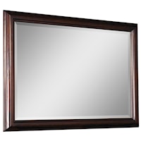 Beveled Edge Landscape Mirror with Wood Frame