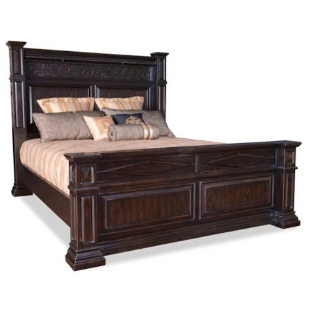 Queen Panel Bed with Wide Posts