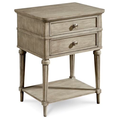 Kirke Leg Nightstand with USB Charging Station