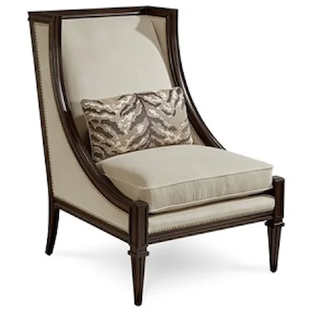 Wood Frame Wing Back Curtis Chair