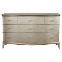 Glam Serpentine Front Dresser with 9 Drawers