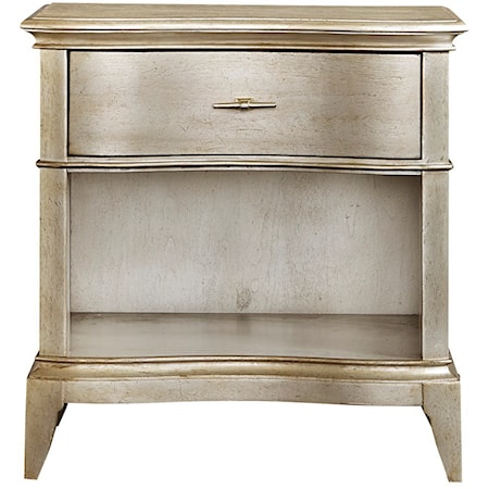 Glam Open Nightstand with USB Port