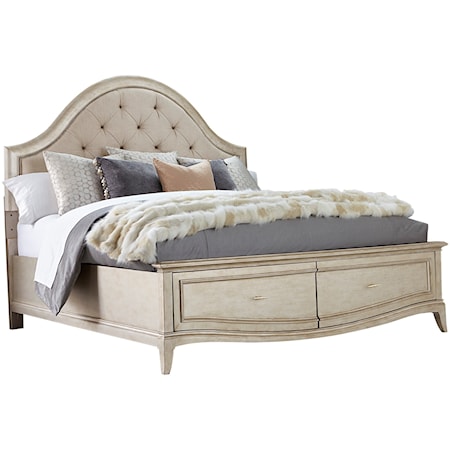 Queen Upholstered Panel Bed with Storage