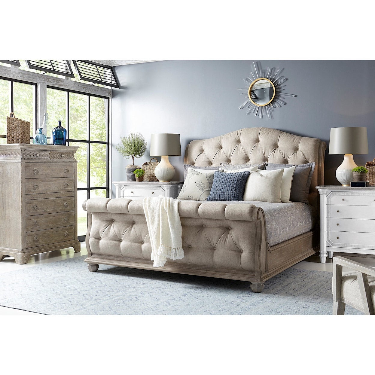 A.R.T. Furniture Inc Summer Creek  Upholstered Queen Sleigh Bed