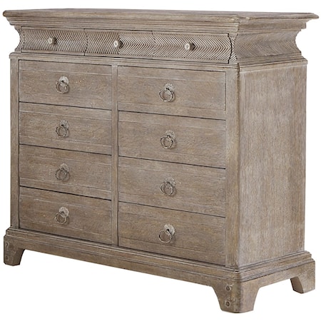 Relaxed Vintage 11 Drawer Dresser with Distressed Finish