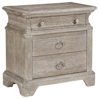 Relaxed Vintage Bedside Chest with 3 Drawers and USB Port