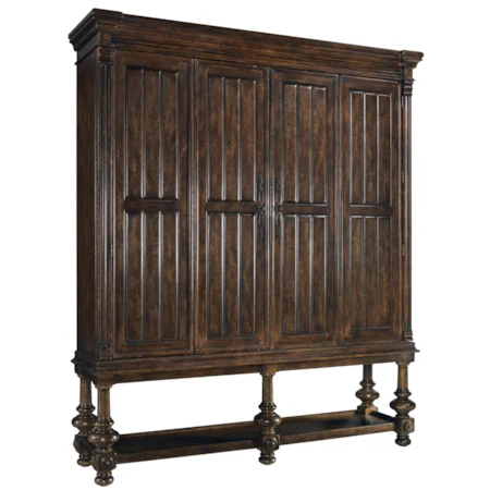 Entertainment Cabinet with Wrap-Around Bi-Fold Doors