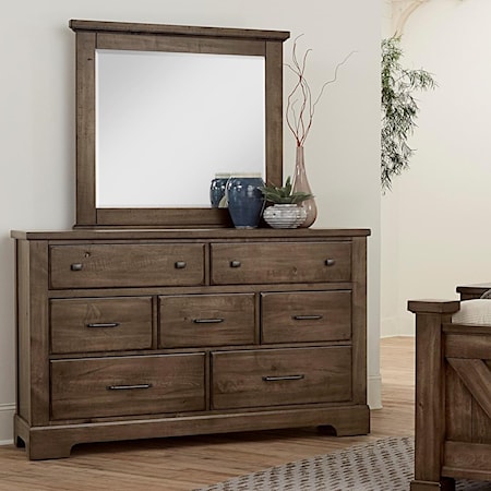 Traditional 7-Drawer Dresser & Mirror Set