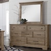 Artisan & Post Cool Rustic Solid Wood 7 Drawer Dresser and Mirror