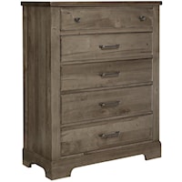 Traditional Solid Wood 5-Drawer Chest