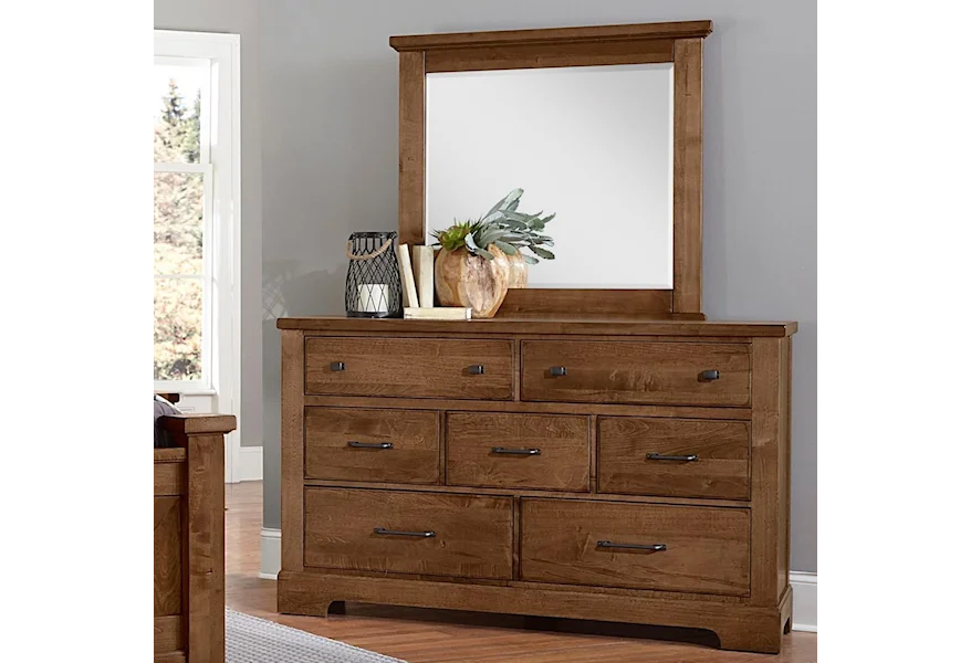 Cool Rustic 7-Drawer Dresser & Mirror Set by Artisan & Post at Mueller Furniture