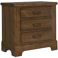 Nightstand Solid Wood with Three Drawers