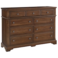 Traditional 9-Drawer Dresser with Soft Close Drawer Guides 