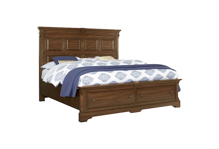 Heritage Queen Mansion Bed with Storage Footboard by Artisan & Post at Zak's Home
