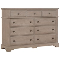 Traditional 9-Drawer Dresser with Soft Close Drawer Guides