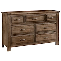 Relaxed Vintage 7-Drawer Triple Dresser with Soft Close Drawers