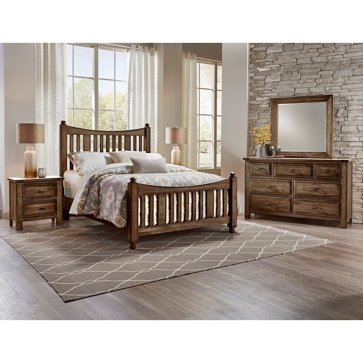 Virginia House Mt Airy King Slat Poster Bed