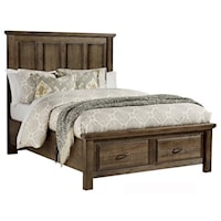 Traditional King Mansion Bed with Footboard Storage