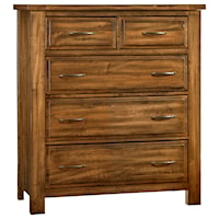 Chest Solid Wood with Five Drawers