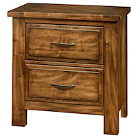 Relaxed Vintage Solid Wood 2-Drawer Nightstand  with Soft Close Drawers