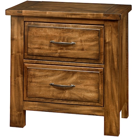 Relaxed Vintage Solid Wood 2-Drawer Nightstand  with Soft Close Drawers