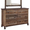 IFD International Furniture Direct 900 Antique 6 Drawer Dresser