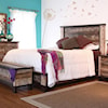 International Furniture Direct 900 Antique Queen Platform Bed