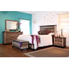 International Furniture Direct 900 Antique Queen Platform Bed