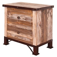 Rustic 2 Drawer Night Stand