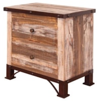 Rustic 2 Drawer Night Stand