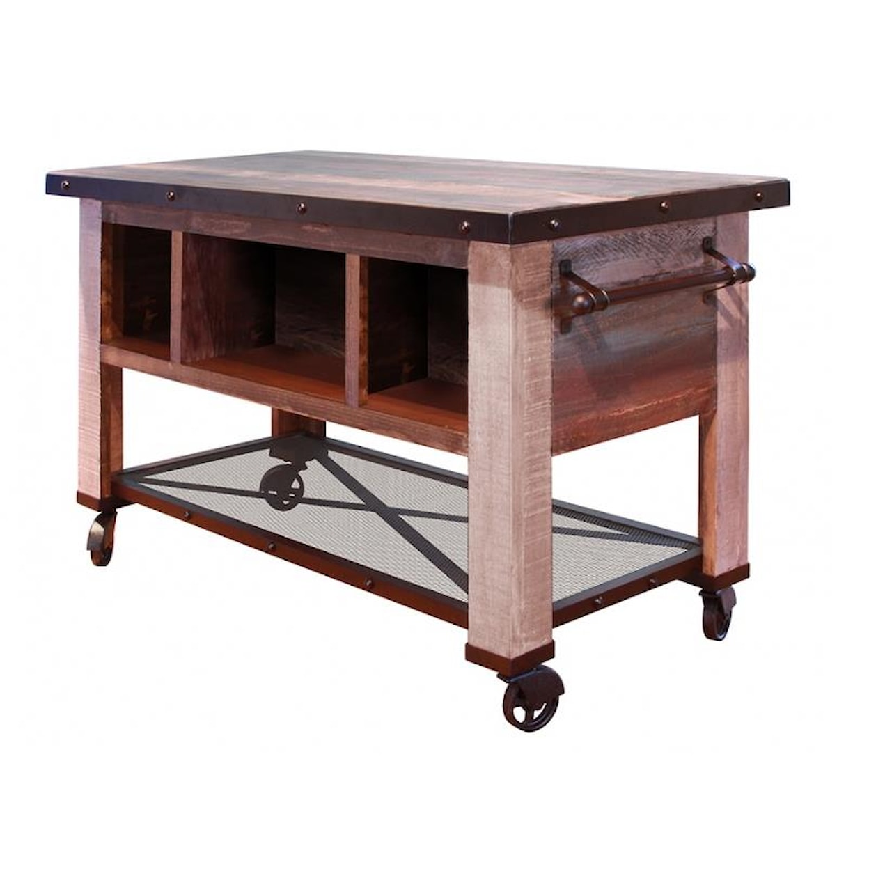 International Furniture Direct 900 Antique 5 Drawer Kitchen Island