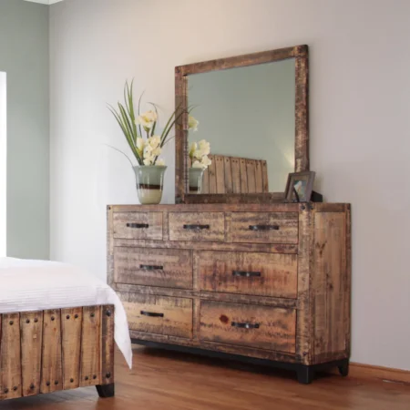 7 Drawer Dresser and Mirror Set