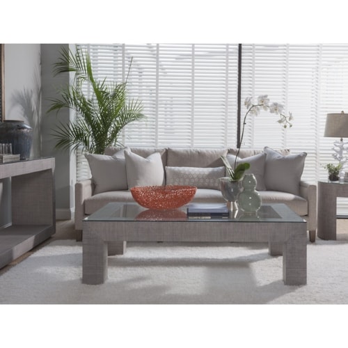Contemporary Console Table with Glass Top