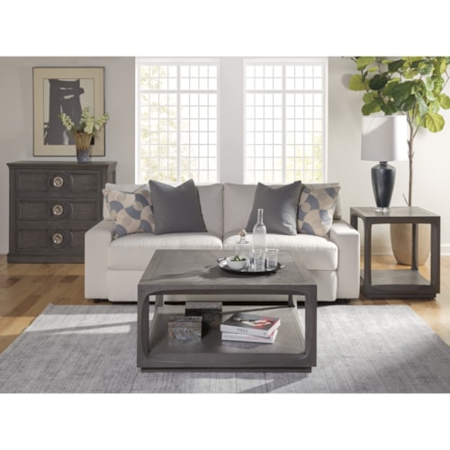 Transitional Square Cocktail Table