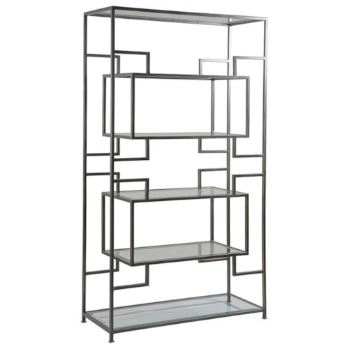 Suspension Etagere with Five Glass Shelves