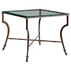Artistica Artistica Metal Syrah Square End Table with Glass Top
