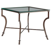 Syrah Square End Table with Glass Top