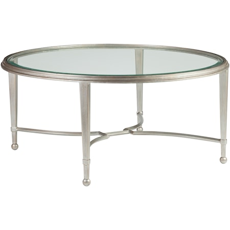 Sangiovese Round Cocktail Table with Glass Top