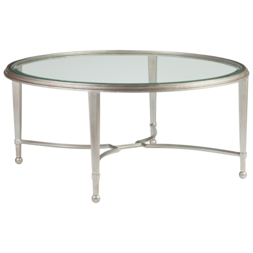 Sangiovese Round Cocktail Table with Glass Top
