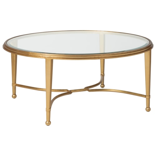 Sangiovese Round Cocktail Table with Glass Top