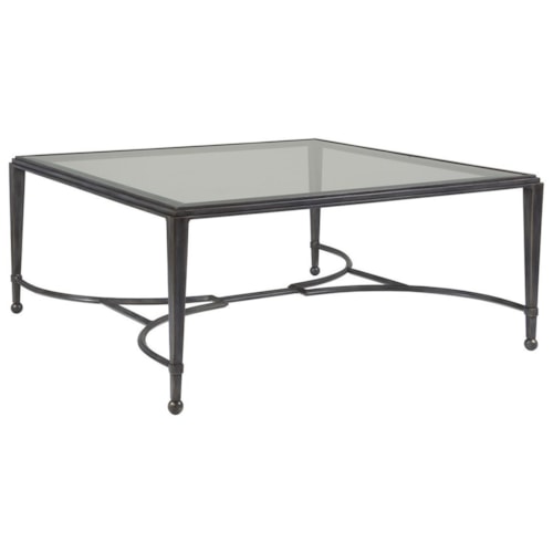 Sangiovese Square Cocktail Table with Glass Top