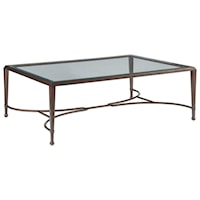 Sangiovese Large Rectangular Cocktail Table with Glass Top