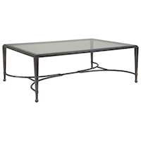Sangiovese Large Rectangular Cocktail Table with Glass Top