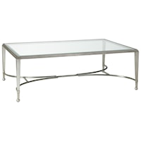 Sangiovese Large Rectangular Cocktail Table with Glass Top