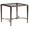 Artistica Artistica Metal Sangioves Rectangular End Table with Glass Top