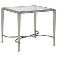 Sangioves Rectangular End Table with Glass Top