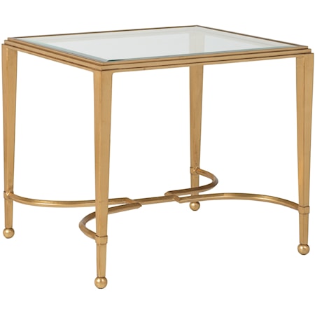 Sangioves Rectangular End Table with Glass Top