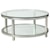 Artistica Artistica Metal Per Se Round Cocktail Table with Glass Top and One Shelf